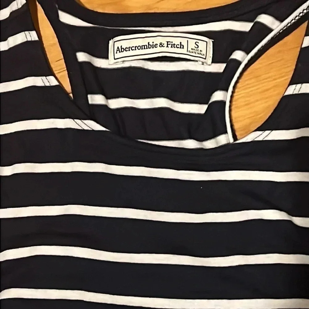 Abercrombie & Fitch Nautical Striped Sundress Sleeveless Racerback Navy Size S - Picture 6 of 6